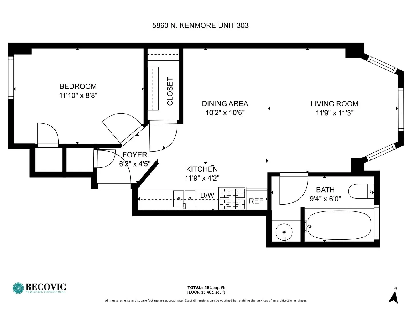 5860 N Kenmore Ave, ,  60660, USA 60660-unit#303-Chicago-IL