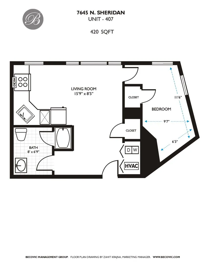 7645 N Sheridan Rd, ,  60626, USA 60626-unit#407-Chicago-IL