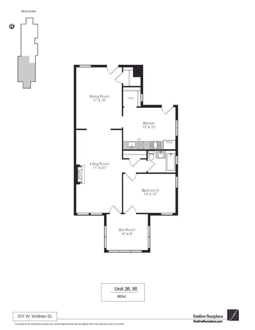 831 W Wolfram St, ,  60657, USA 60657-unit#2R-Chicago-IL