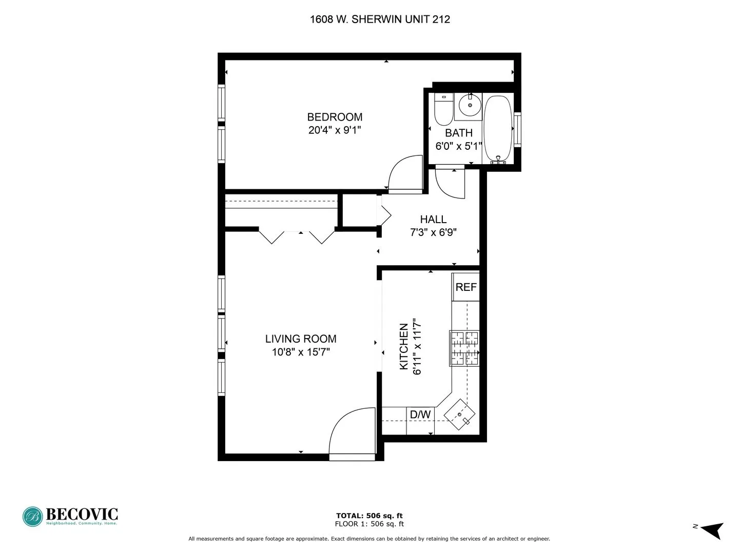 1608 W Sherwin Ave, ,  60626, USA 60626-unit#212-Chicago-IL