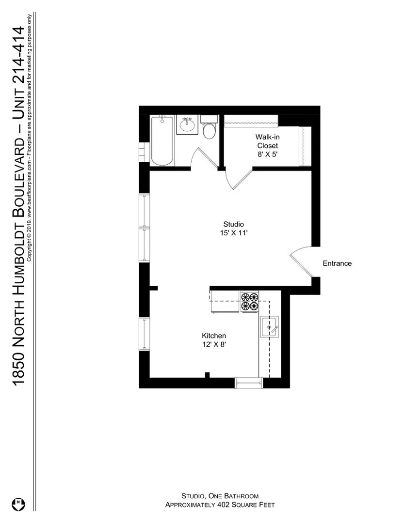 1850 N Humboldt Blvd, , 60647, USA 60647-unit#314-Chicago-IL