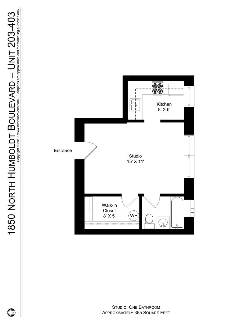 1850 N Humboldt Blvd, , 60647, USA 60647-unit#203-Chicago-IL
