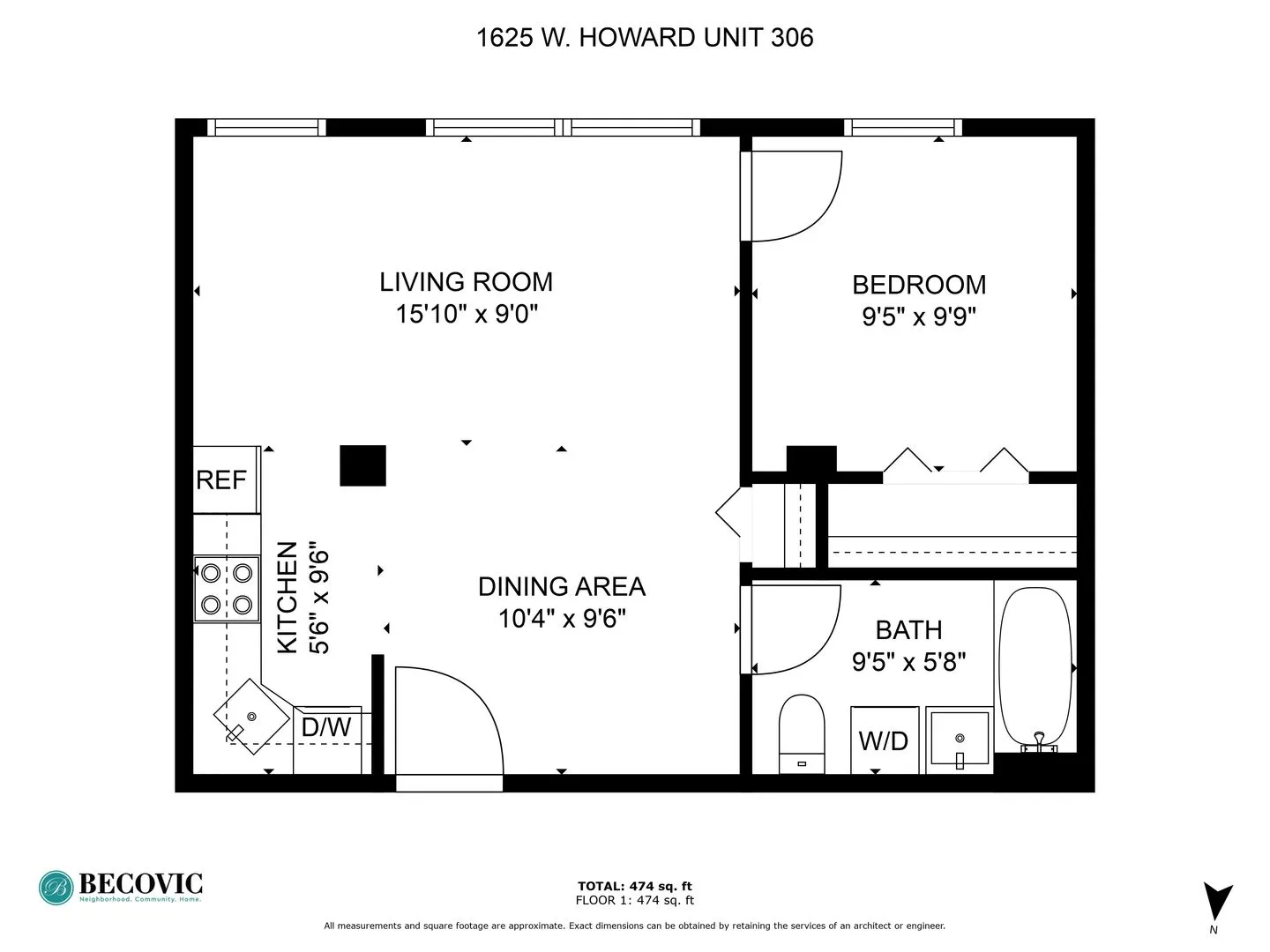 1625 W Howard St, ,  60626, USA 60626-unit#306-Chicago-IL