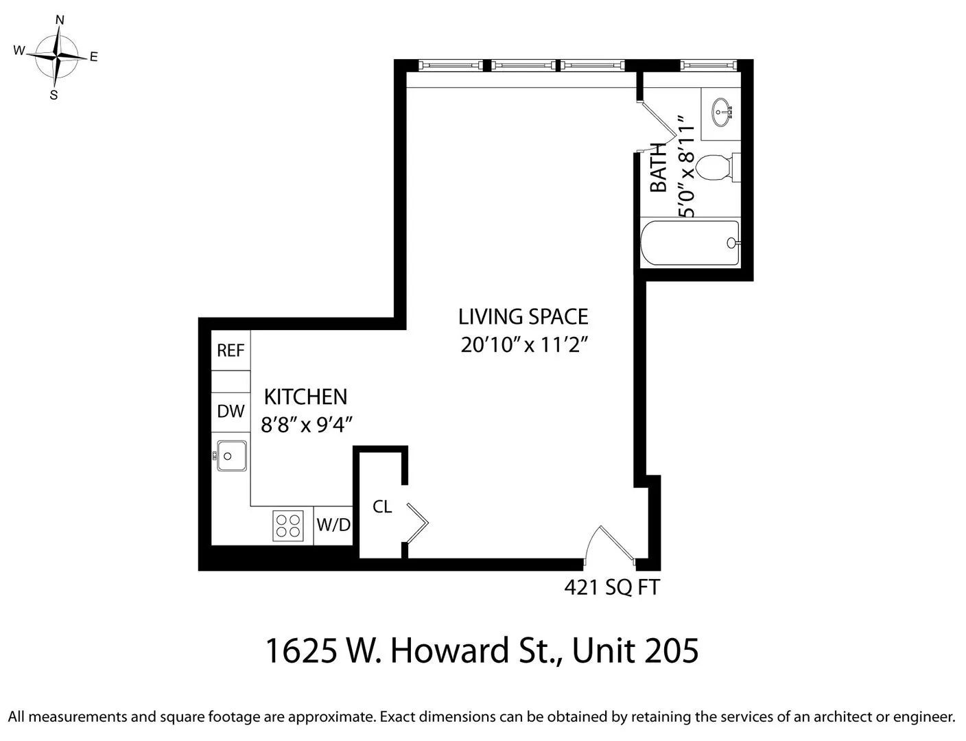 1625 W Howard St, ,  60626, USA 60626-unit#305-Chicago-IL