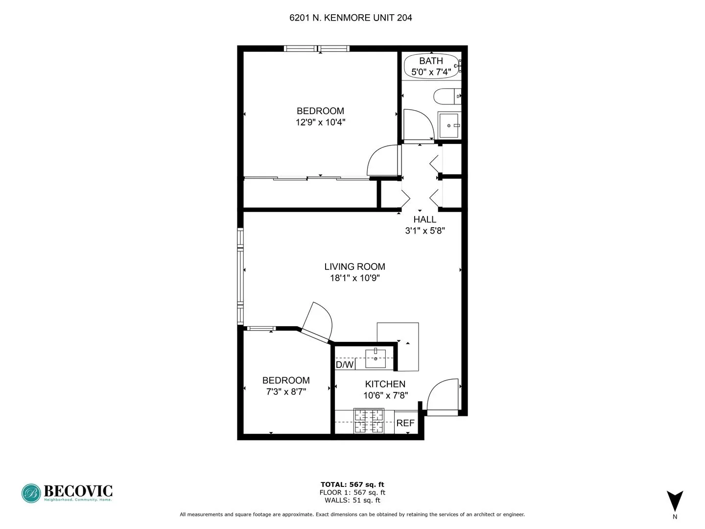 6201 N Kenmore Ave, ,  60660, USA 60660-unit#204-Chicago-IL