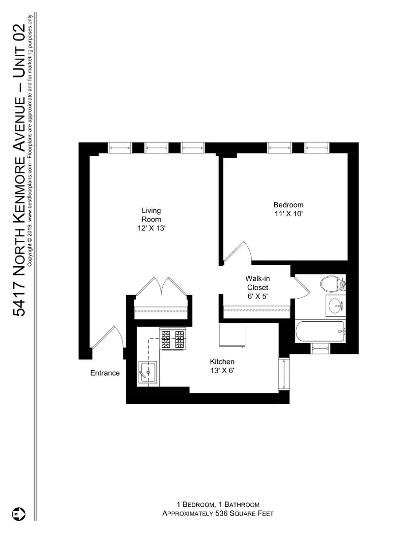 5417 N Kenmore Ave, , 60640, USA 60640-unit#202-Chicago-IL
