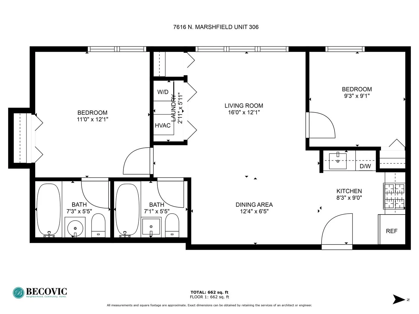 7616 N Marshfield Ave, ,  60626, USA 60626-unit#306-Chicago-IL