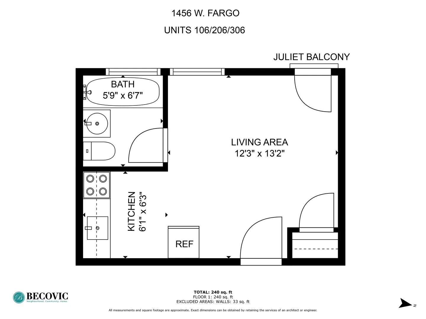 1456 W Fargo Ave, , 60626, USA 60626-unit#206-Chicago-IL