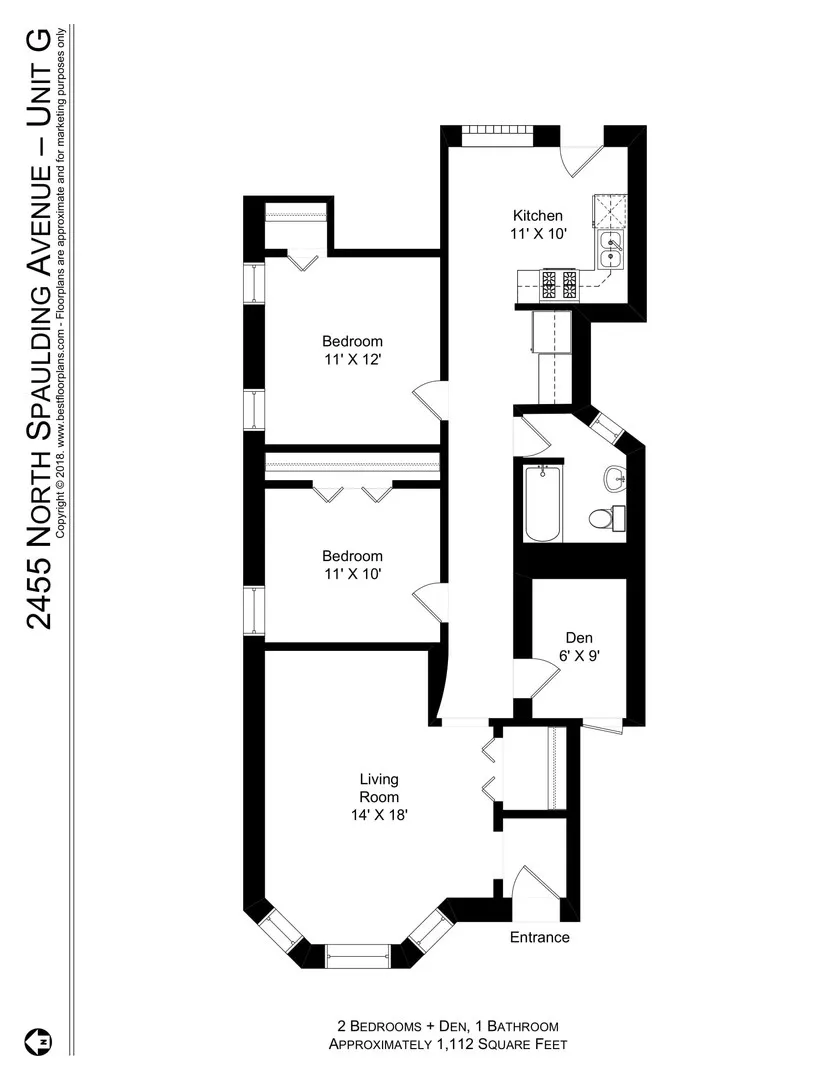 2455 N Spaulding Ave, ,  60647, USA 60647-unit#GARDEN-Chicago-IL