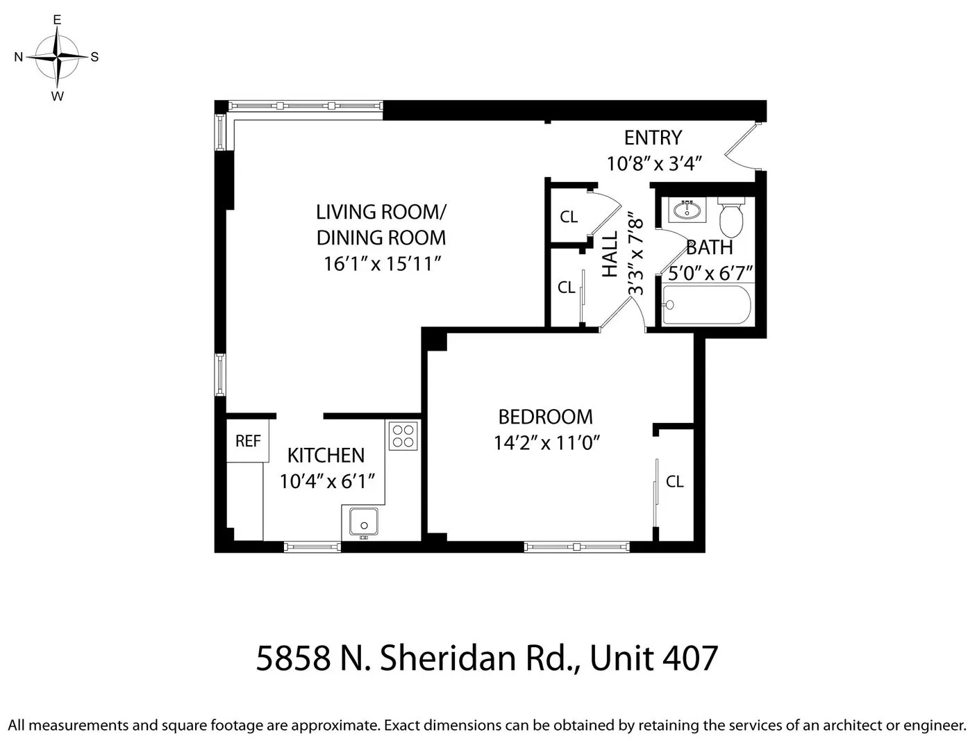 5858 N Sheridan Rd, ,  60660, USA 60660-unit#407-Chicago-IL