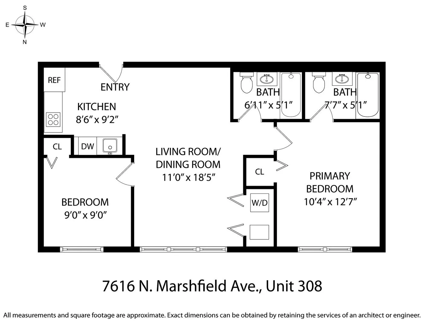 7616 N Marshfield Ave, ,  60626, USA 60626-unit#308-Chicago-IL