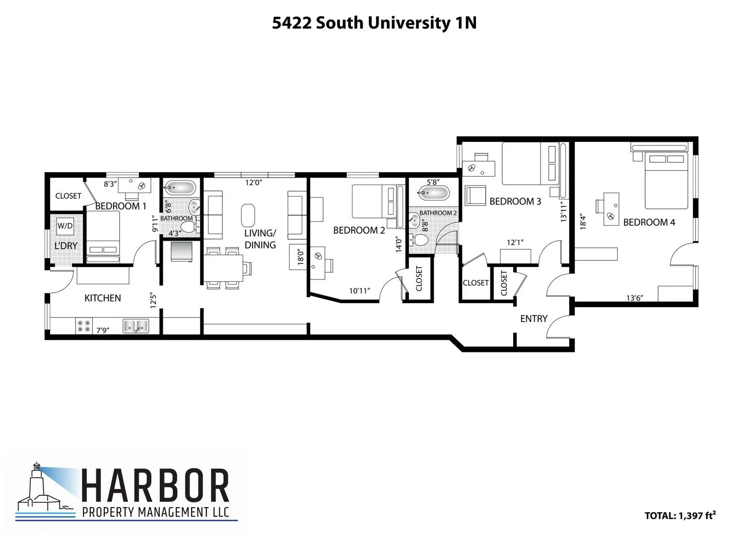 5422 S University Ave, ,  60615, USA 60615-unit#1N-Chicago-IL
