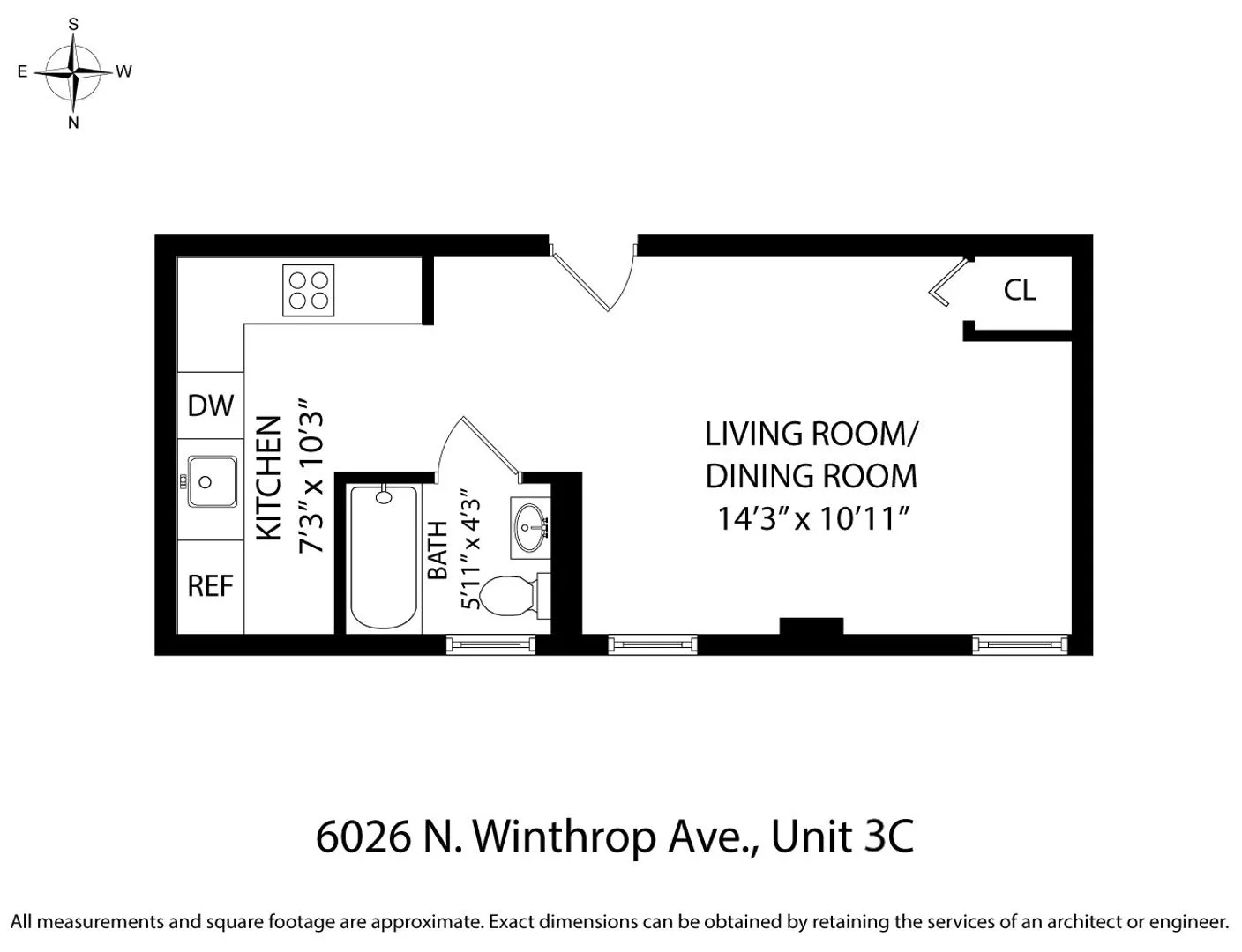 6026 N Winthrop Ave, ,  60660, USA 60660-unit#3C-Chicago-IL