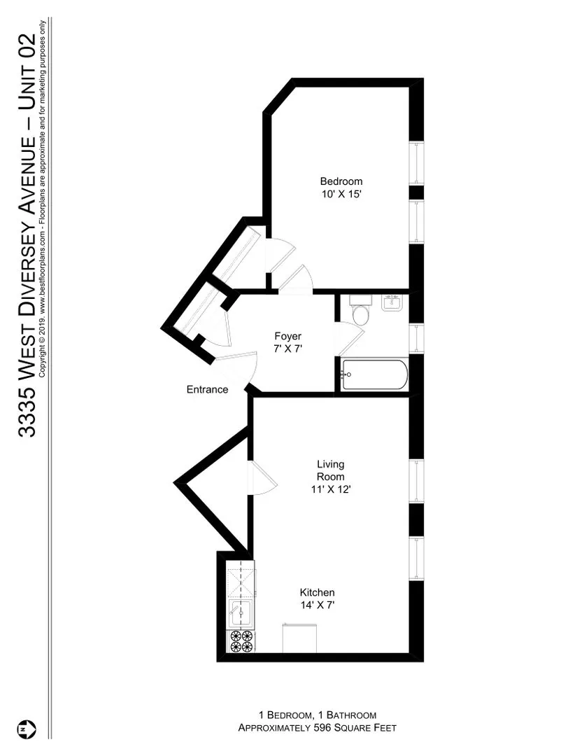 3335 W Diversey Ave, , 60647, USA 60647-unit#102-Chicago-IL