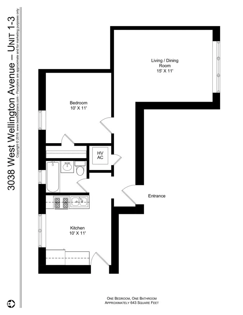 3038 W Wellington Ave, ,  60618, USA 60618-unit#3-Chicago-IL