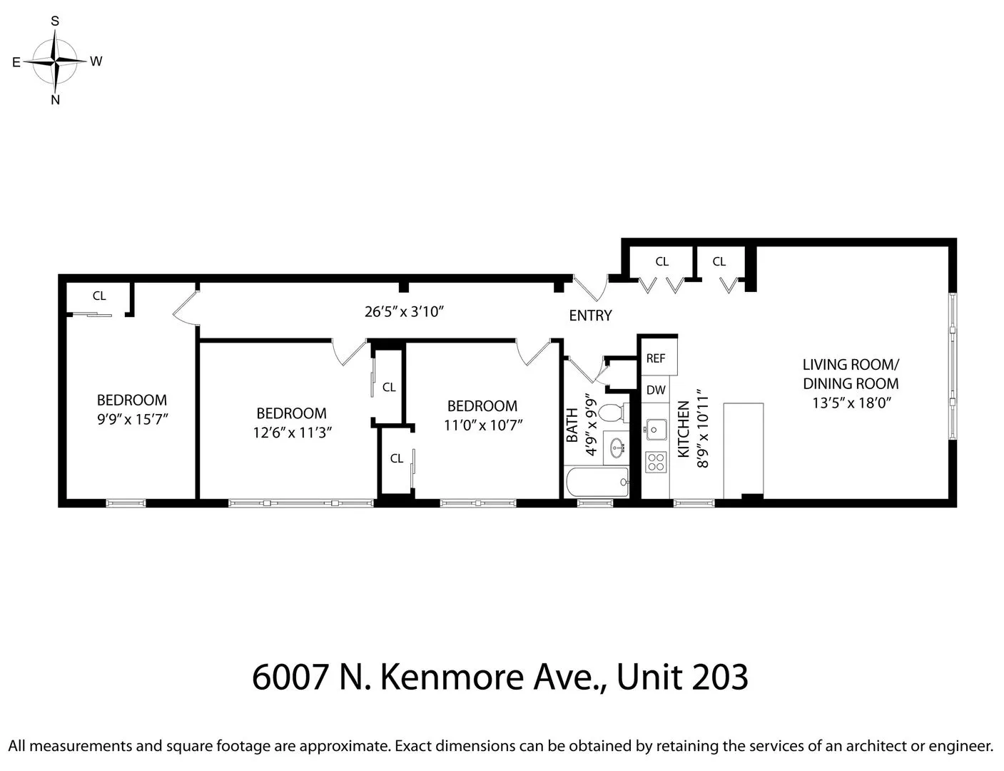6007 N Kenmore Ave, ,  60660, USA 60660-unit#203-Chicago-IL