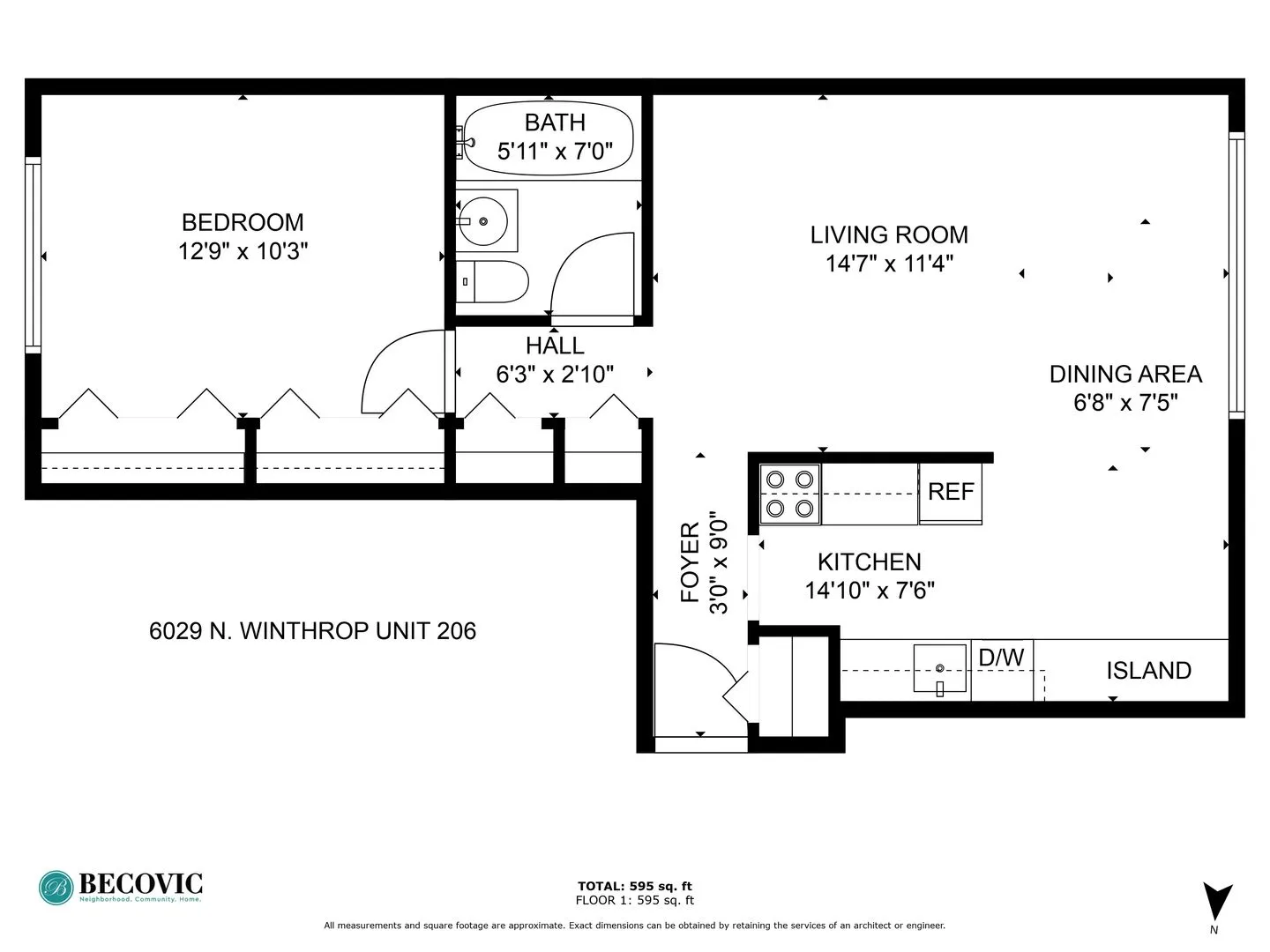 6029 N Winthrop Ave, ,  60660, USA 60660-unit#206-Chicago-IL