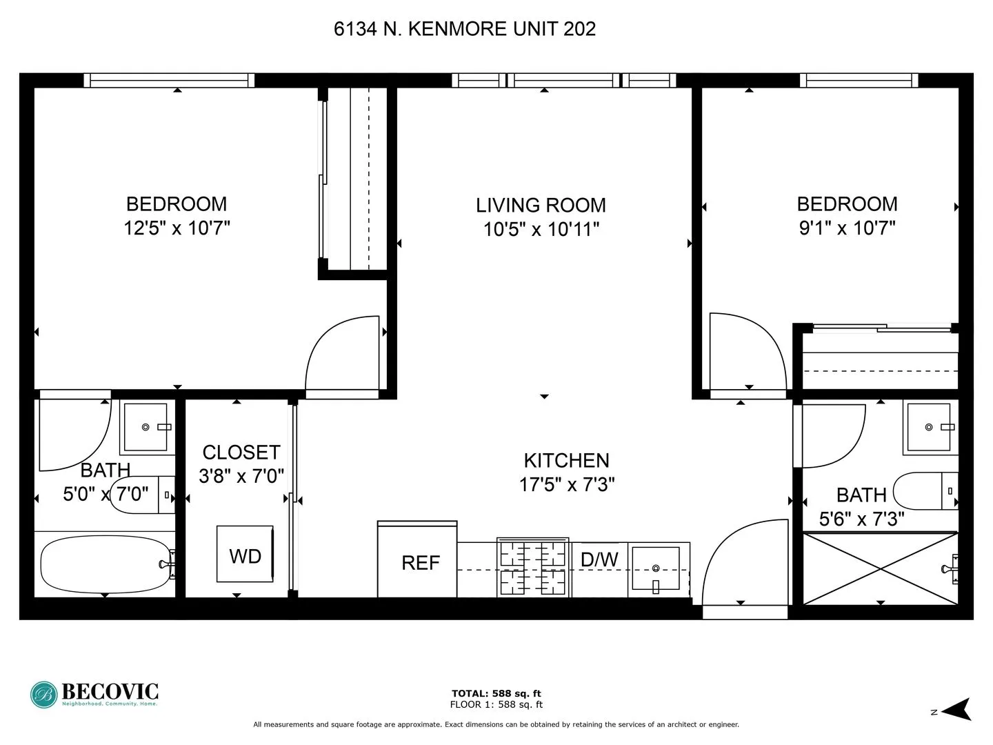 6134 N Kenmore Ave, ,  60660, USA 60660-unit#202-Chicago-IL