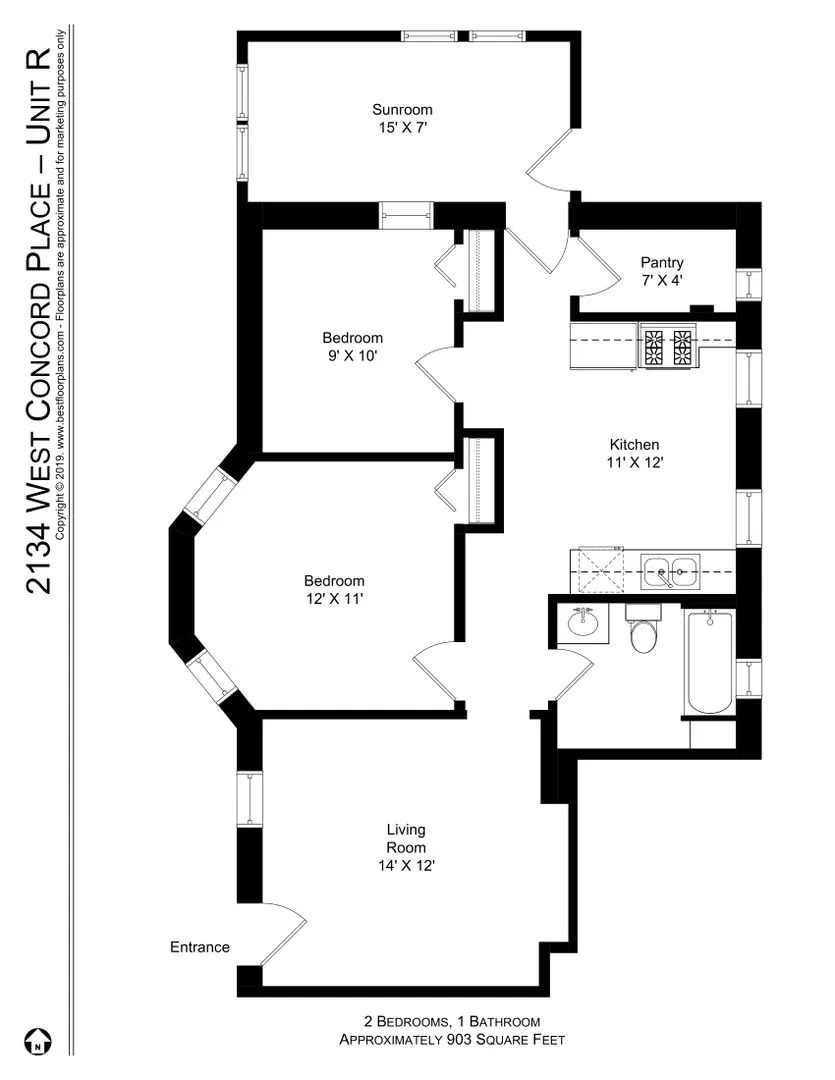 2134 W Concord Pl, , 60647, USA 60647-unit#1R-Chicago-IL