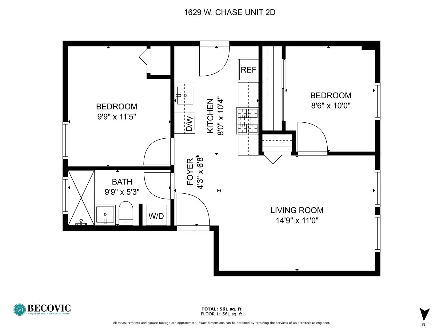 1629 W Chase Ave, ,  60626, USA 60626-unit#2D-Chicago-IL