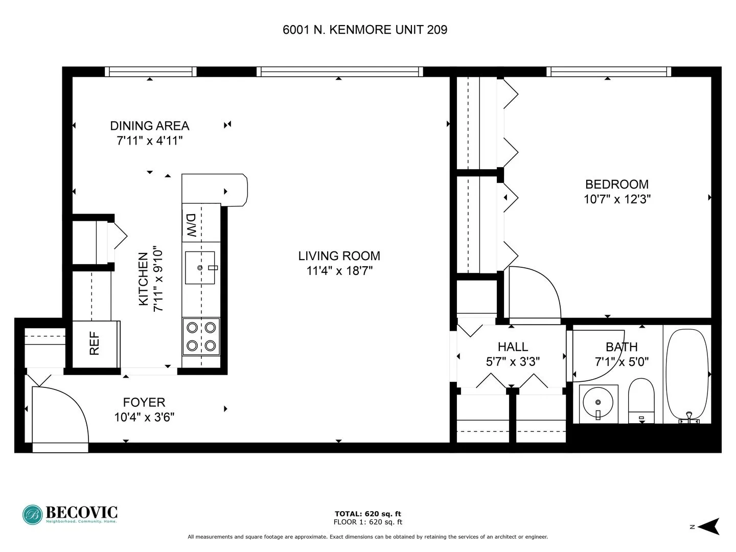6001 N Kenmore Ave, ,  60660, USA 60660-unit#209-Chicago-IL