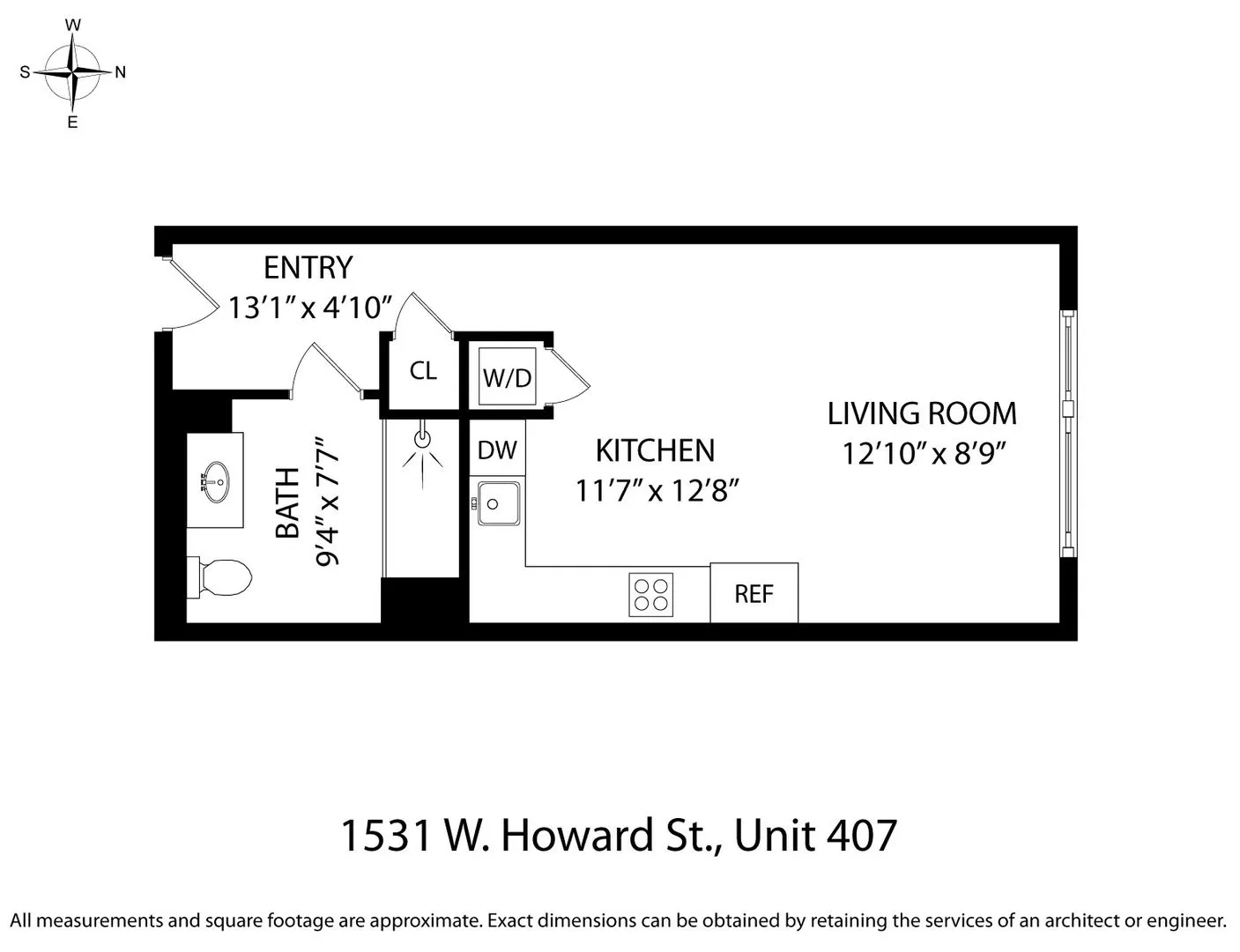 1531 W Howard St, ,  60626, USA 60626-unit#407-Chicago-IL
