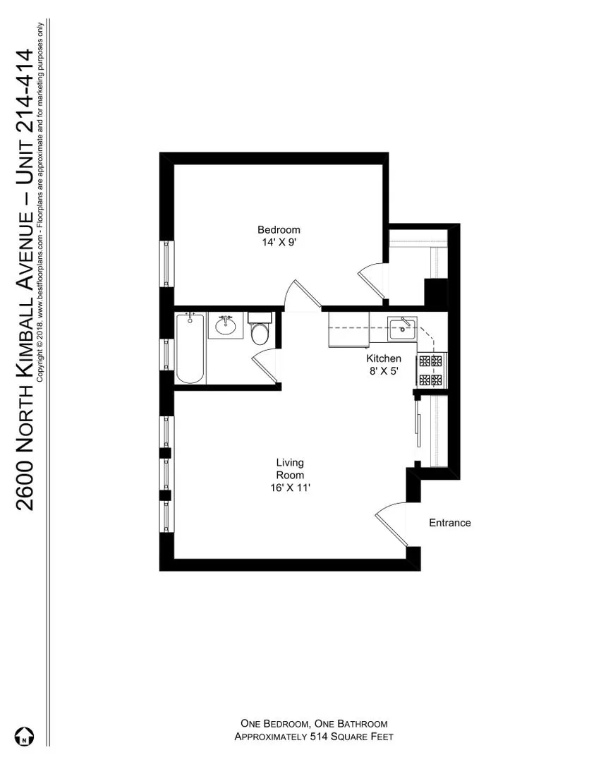 2600 N Kimball Ave, ,  60647, USA 60647-unit#414-Chicago-IL