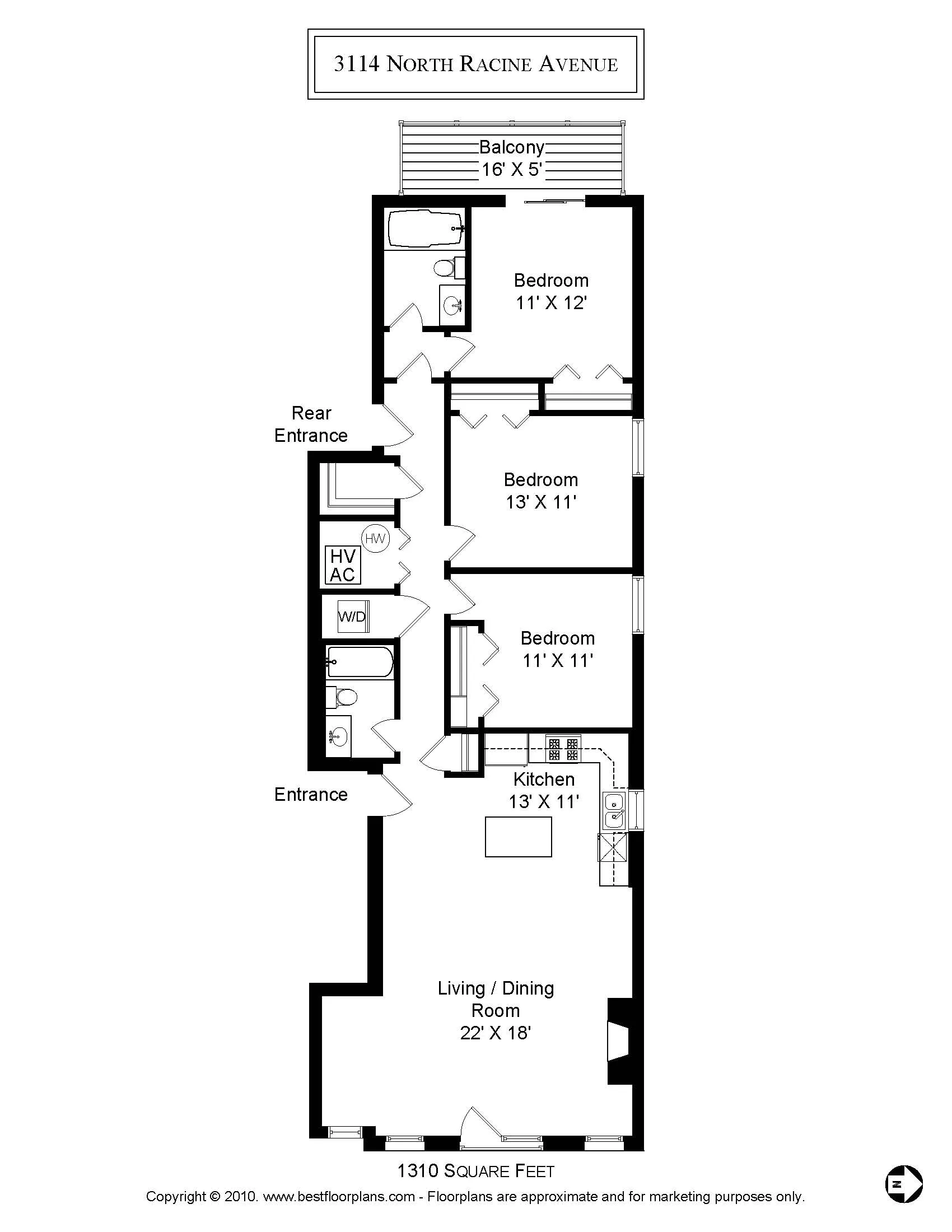 3114 N RACINE AVE 60657-unit#1N-Chicago-IL