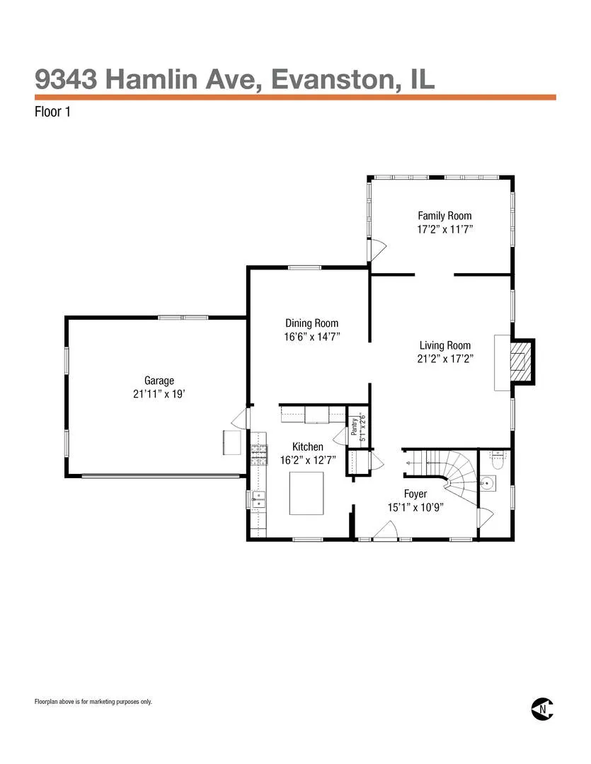 9343 Hamlin Ave, ,  60203, USA 60203-Evanston-IL