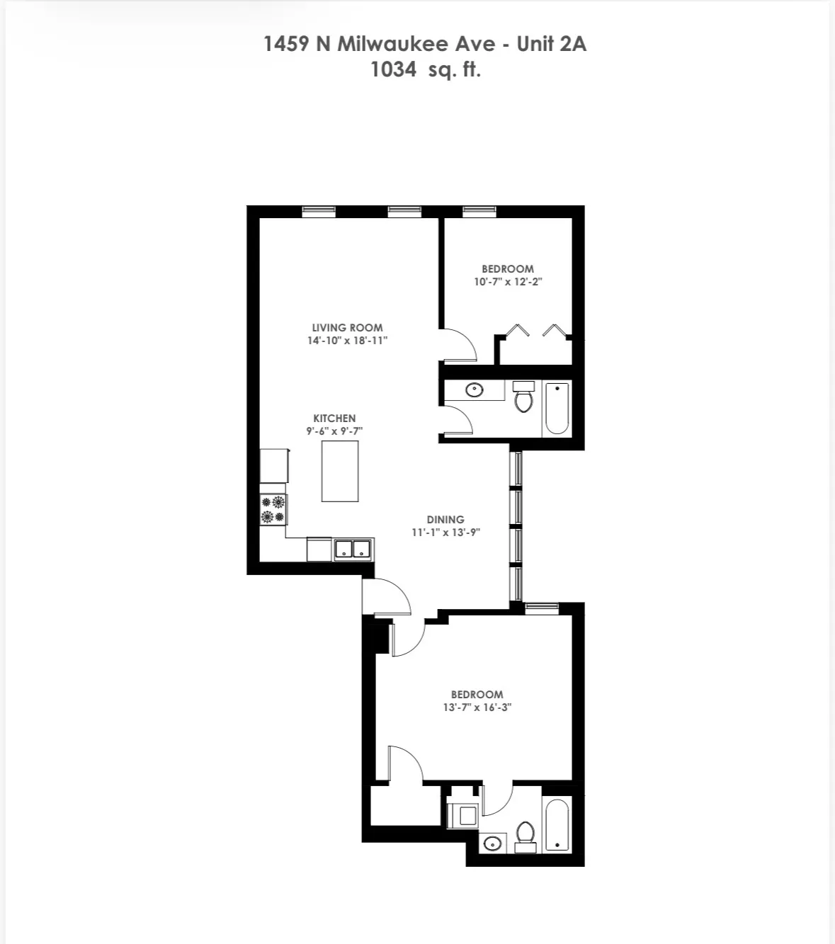 1459 N Milwaukee Ave, ,  60622, USA 60622-unit#2A-Chicago-IL