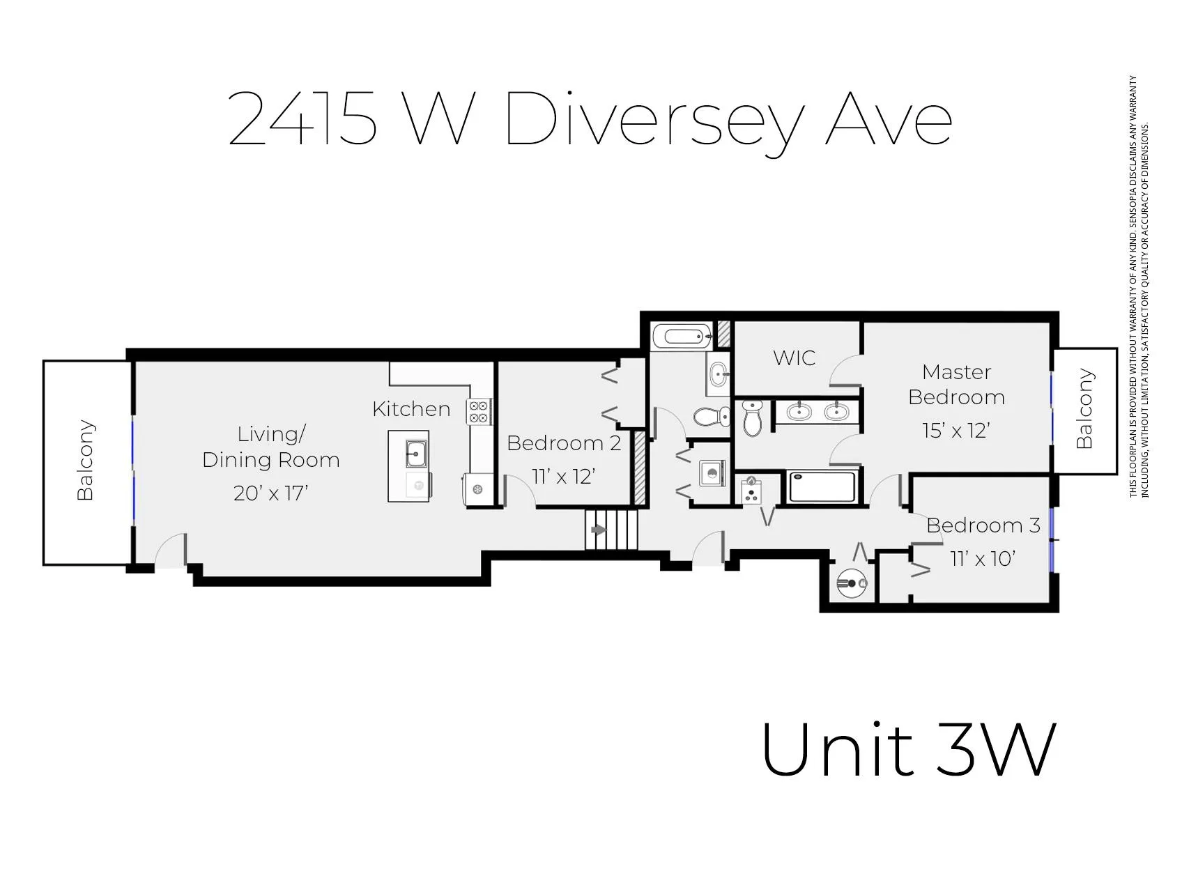 2508 W Diversey Ave, , 60647, USA 60647-unit#3W-Chicago-IL