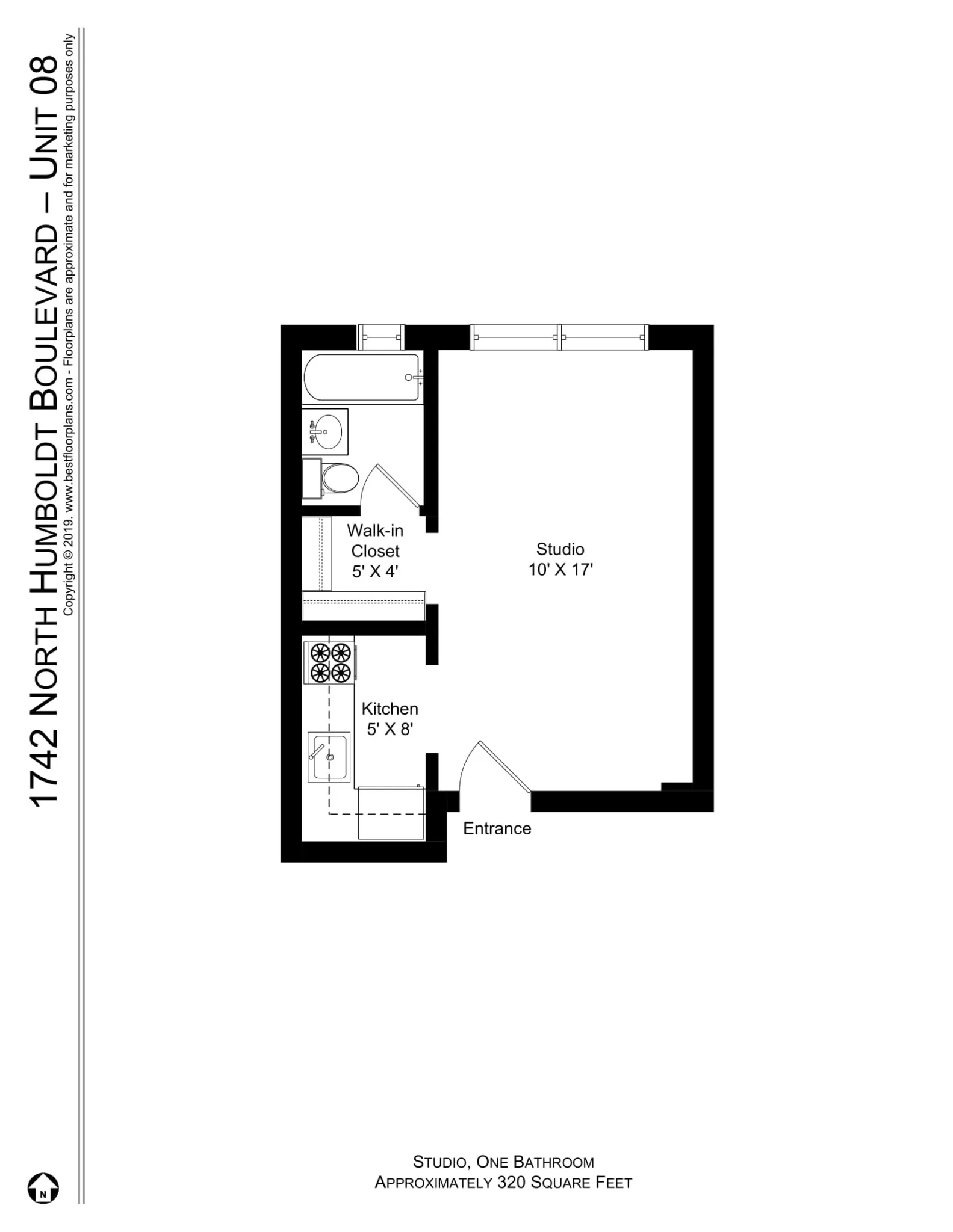 1742 N Humboldt Blvd, , 60647, USA 60647-unit#208-Chicago-IL