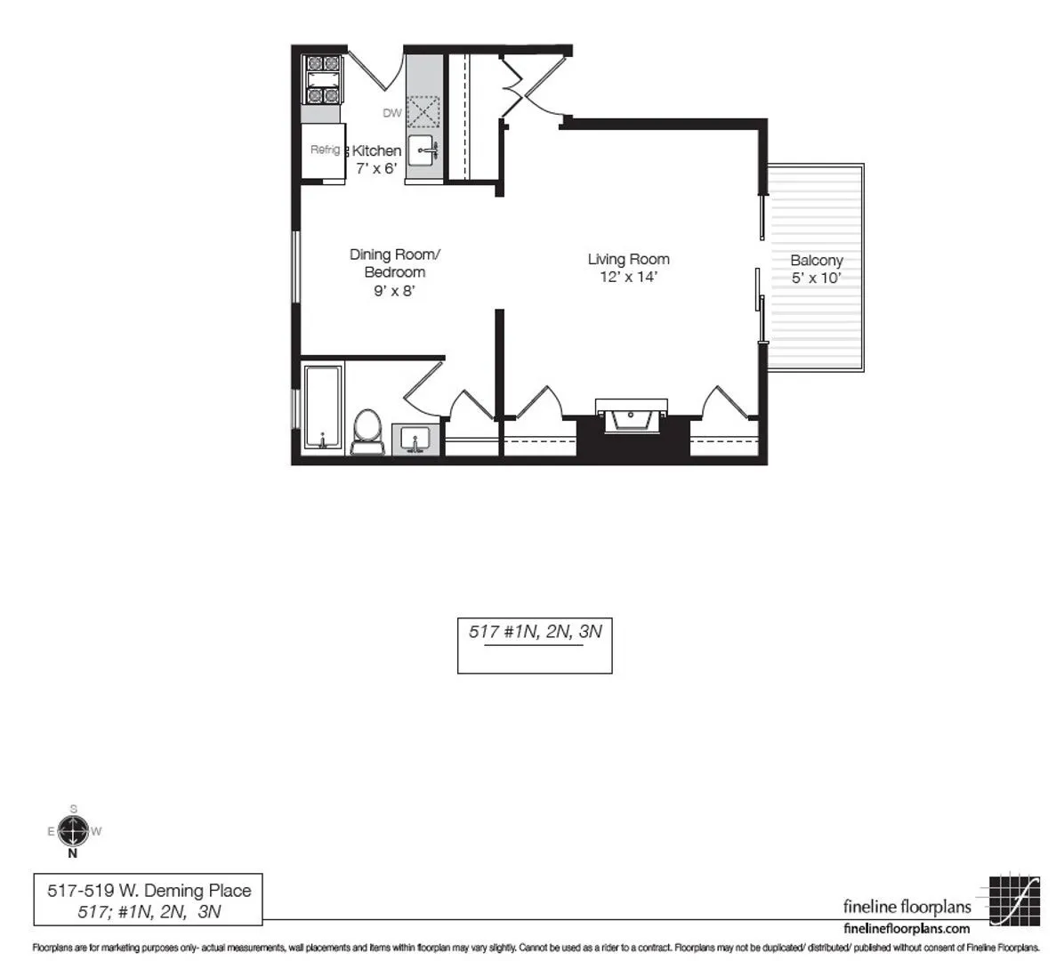 517 W Deming Pl, , 60614, USA 60614-unit#2N-Chicago-IL