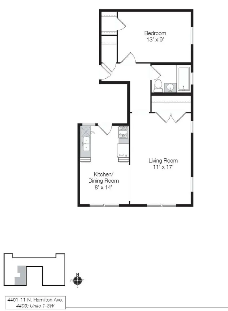 4409 N Hamilton Ave, ,  60625, USA 60625-unit#1W-Chicago-IL