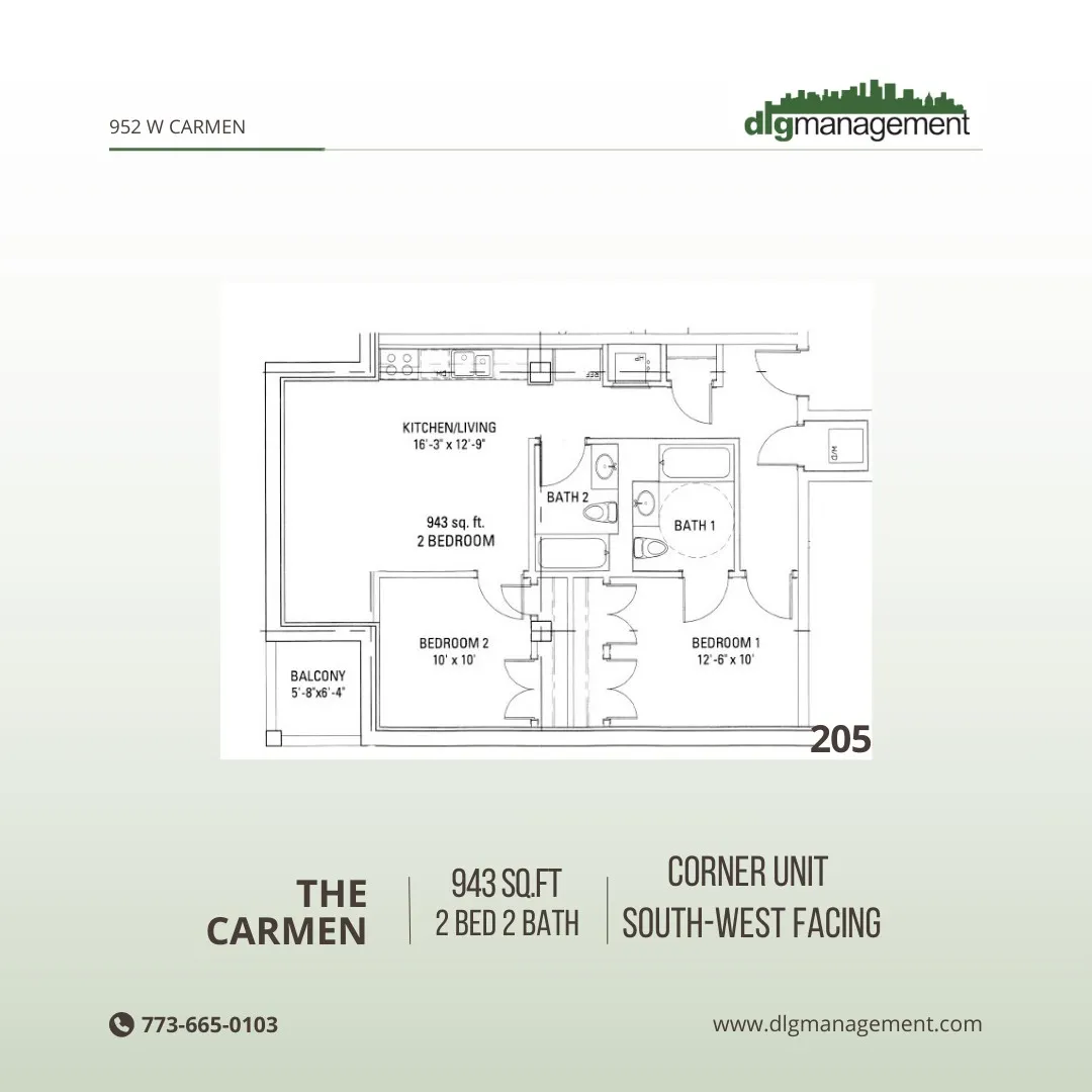 952 W Carmen Ave, ,  60640, USA 60640-unit#952-205-Chicago-IL