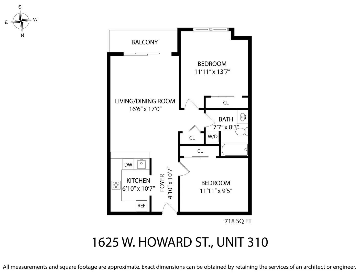 1625 W Howard St, ,  60626, USA 60626-unit#310-Chicago-IL