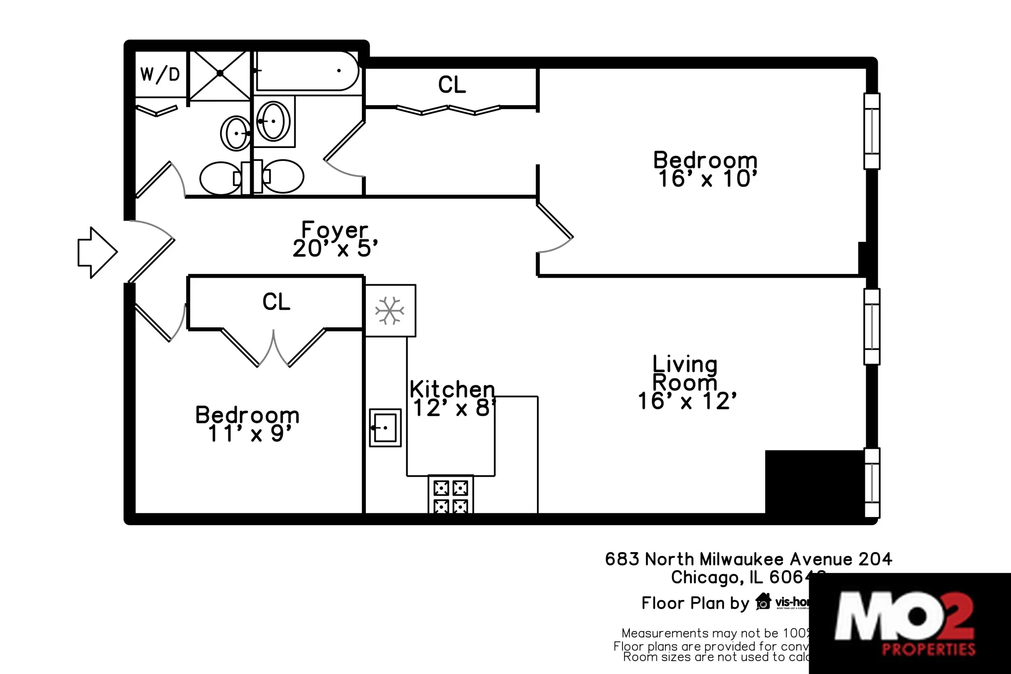 683 N Milwaukee Ave, ,  60642, USA 60642-unit#204-Chicago-IL