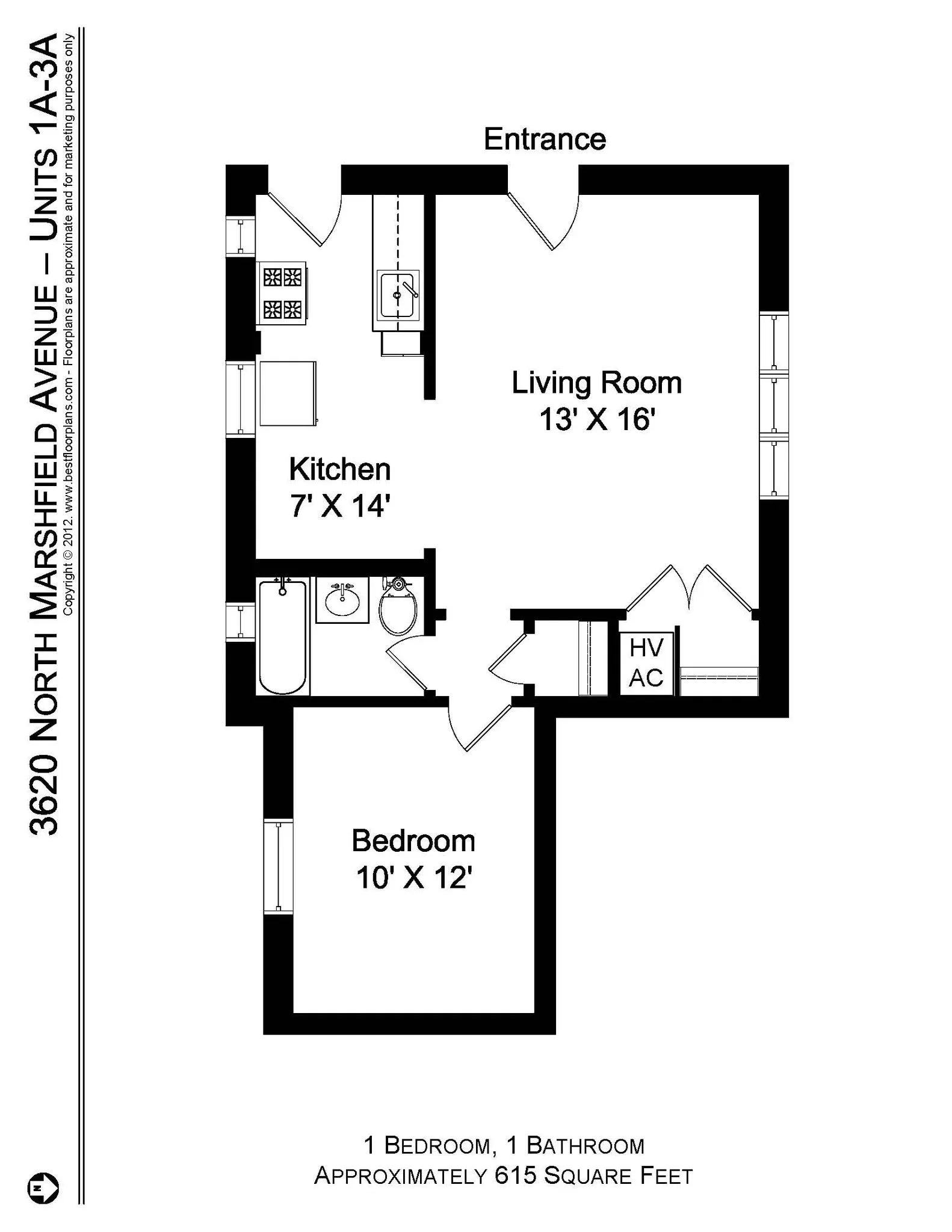 3618 N Marshfield Ave, ,  60613, USA 60613-unit#3620-1A-Chicago-IL
