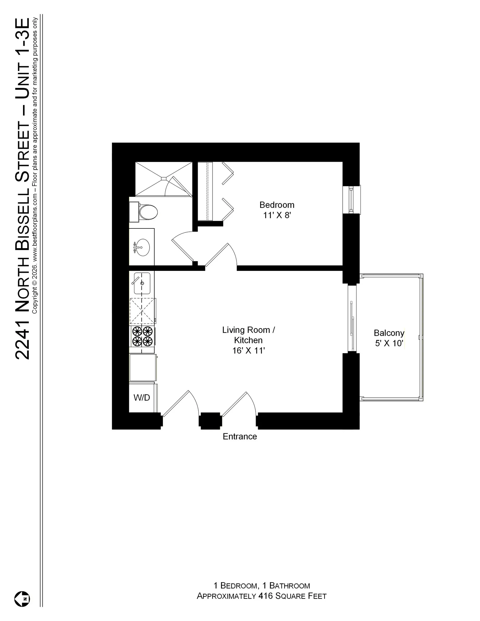 2237 N Bissell St, ,  60614, USA 60614-unit#2241-3E FP-Chicago-IL