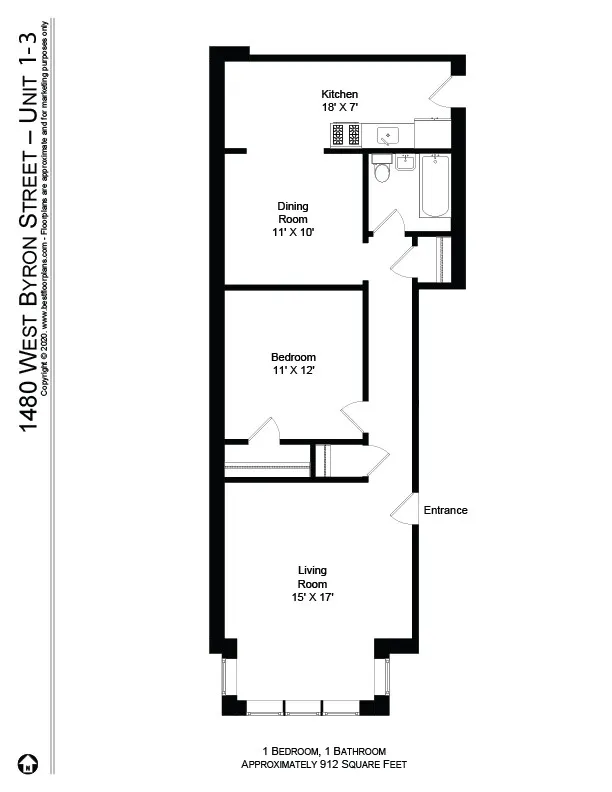 1478 W Byron St, ,  60613, USA 60613-unit#1480-1 FP-Chicago-IL