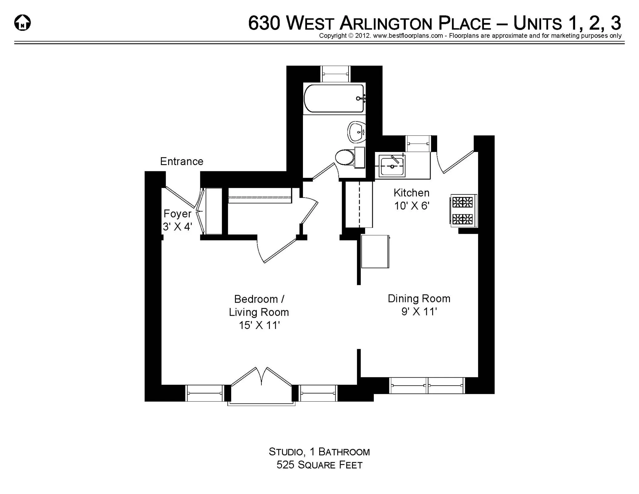 630 W Arlington Pl, ,  60614, USA 60614-unit#630-2-Chicago-IL