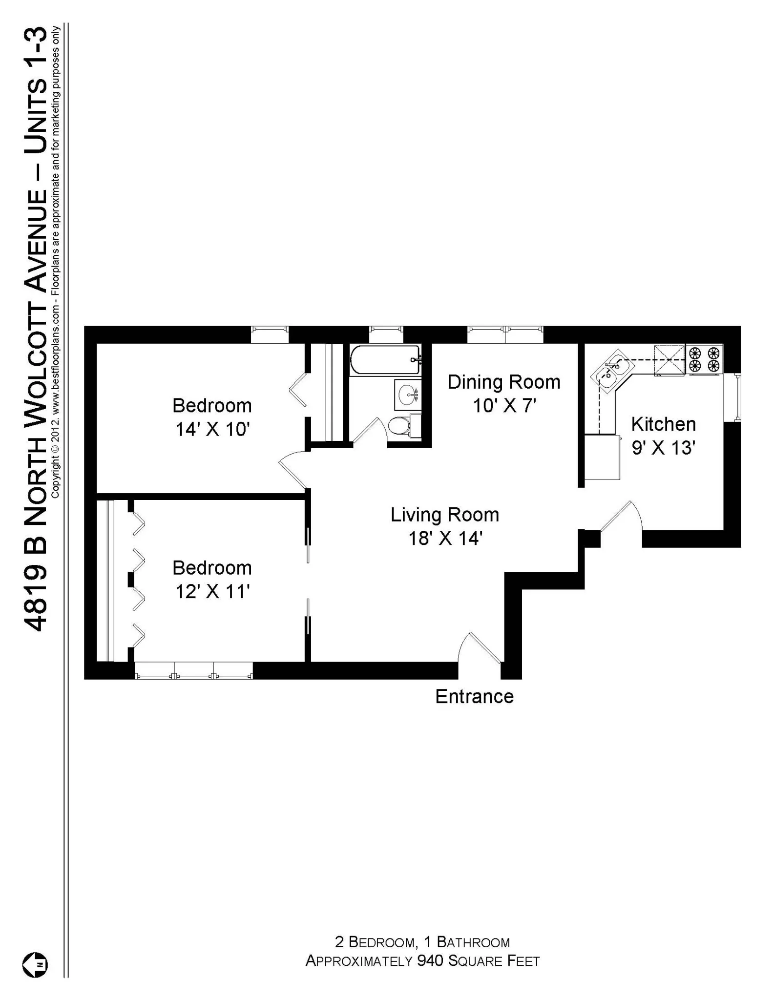 4817 N Wolcott Ave, ,  60640, USA 60640-unit#4819-1B-Chicago-IL