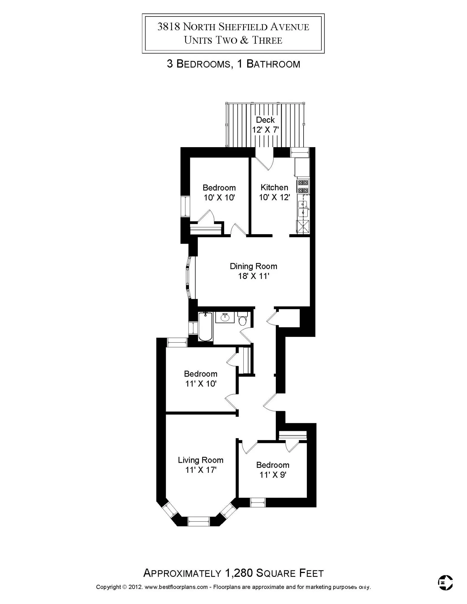 3818 N Sheffield Ave, ,  60613, USA 60613-unit#3818-2-Chicago-IL