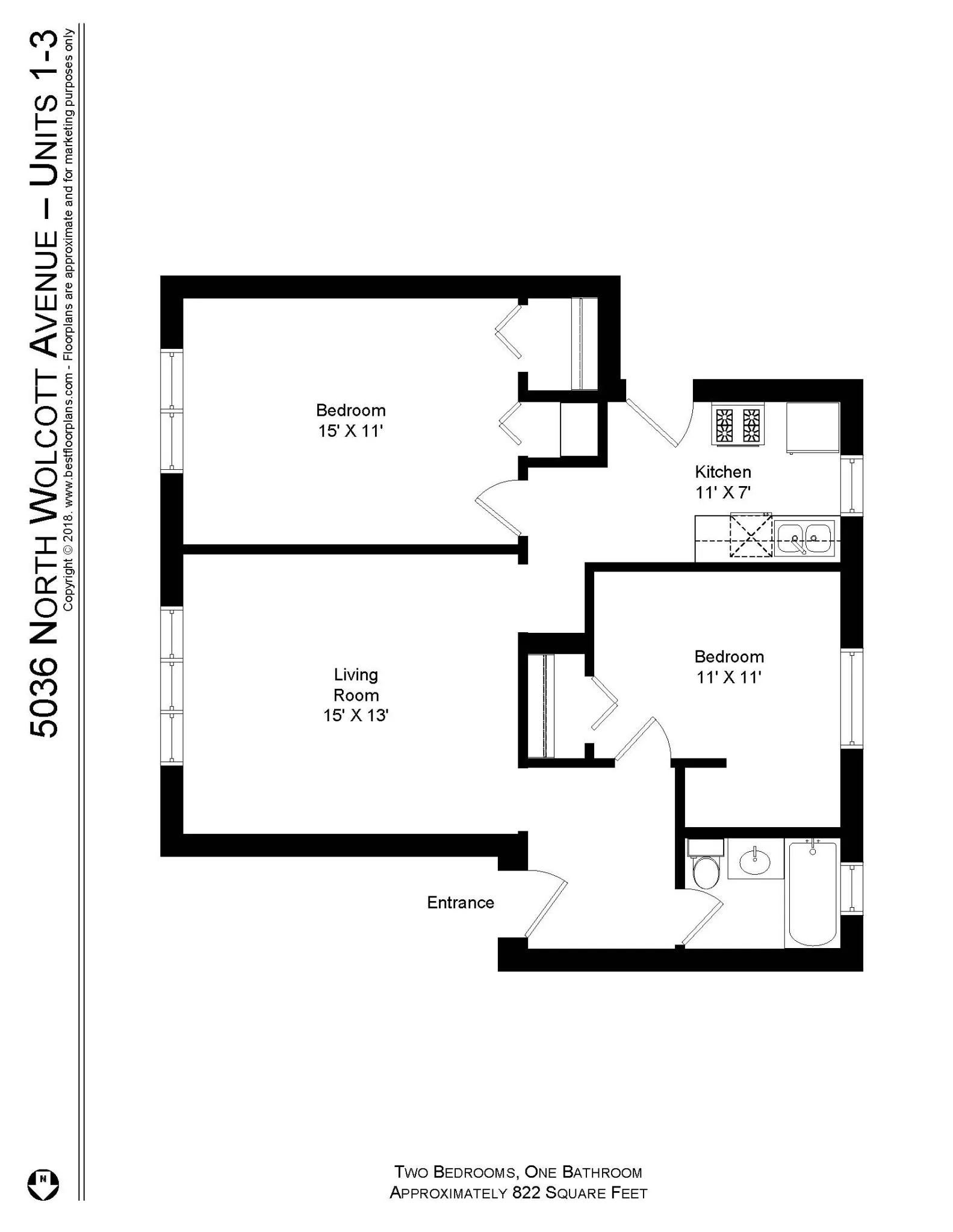 5032 N Wolcott Ave, ,  60640, USA 60640-unit#5036-2-Chicago-IL