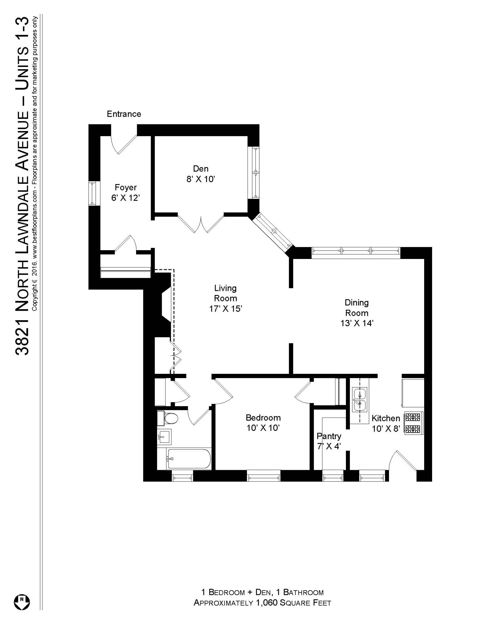 3817 N Lawndale Ave, , 60618, USA 60618-unit#3821-1-Chicago-IL
