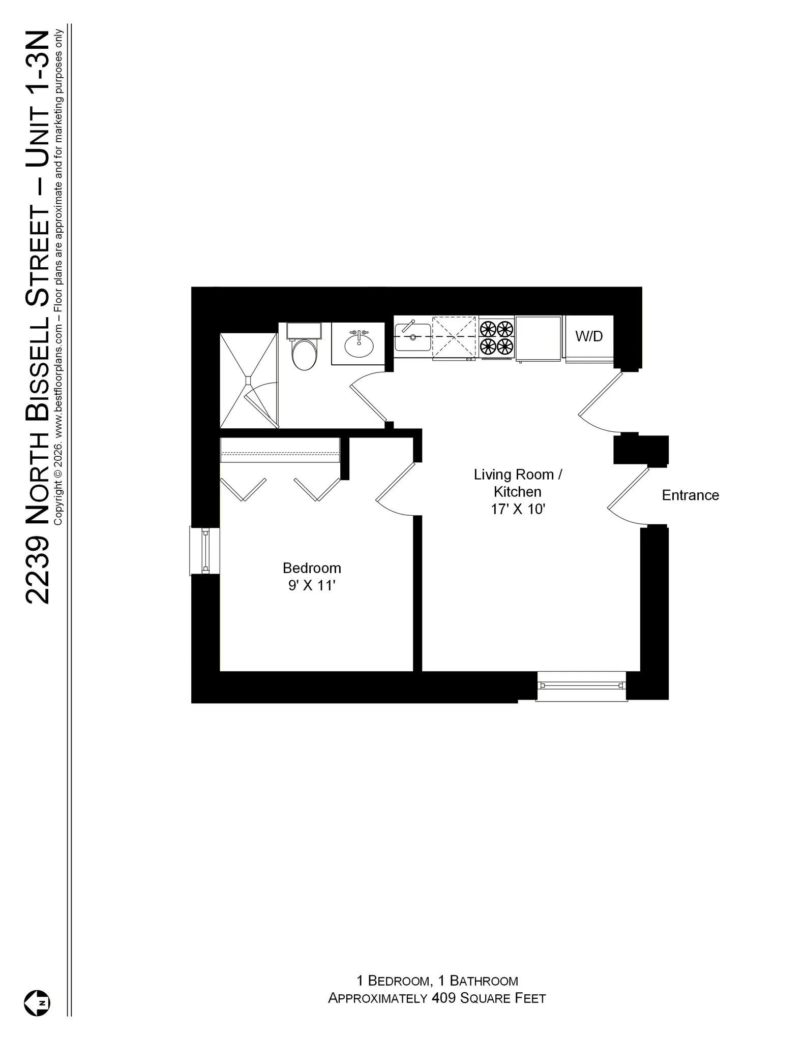 2237 N Bissell St, ,  60614, USA 60614-unit#2239-3N FP-Chicago-IL