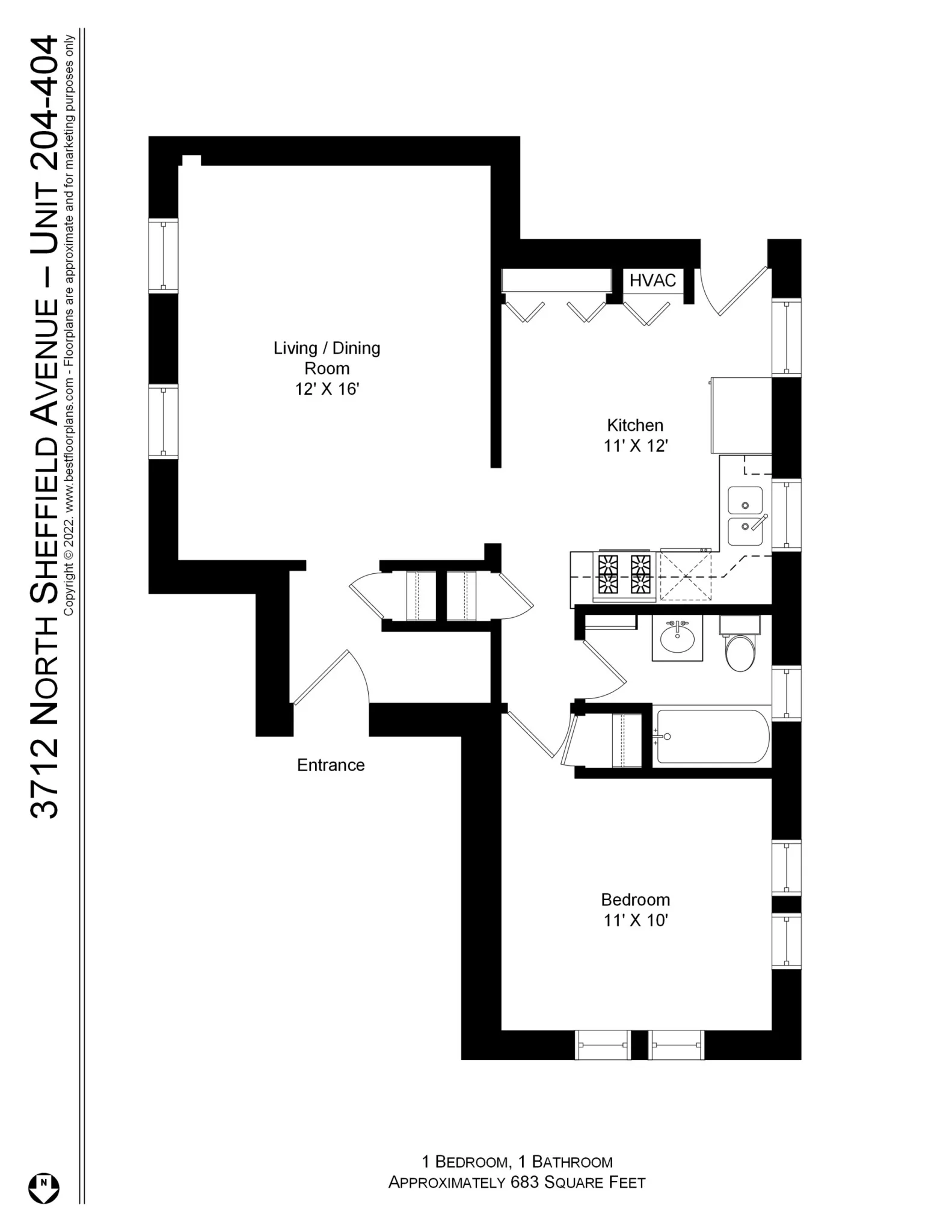 3708 N Sheffield Ave, , 60613, USA 60613-unit#3712-204-Chicago-IL