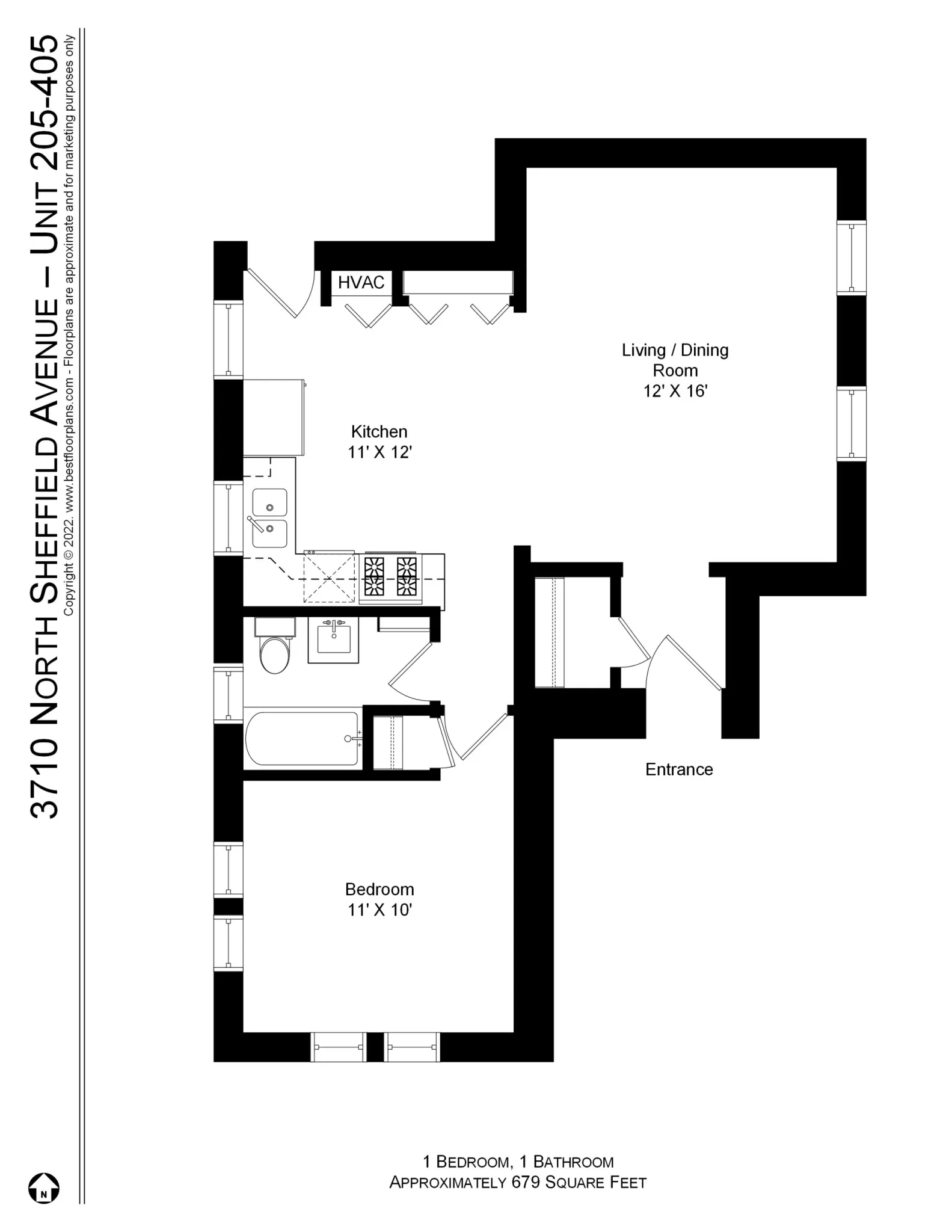 3708 N Sheffield Ave, ,  60613, USA 60613-unit#3710-405-Chicago-IL