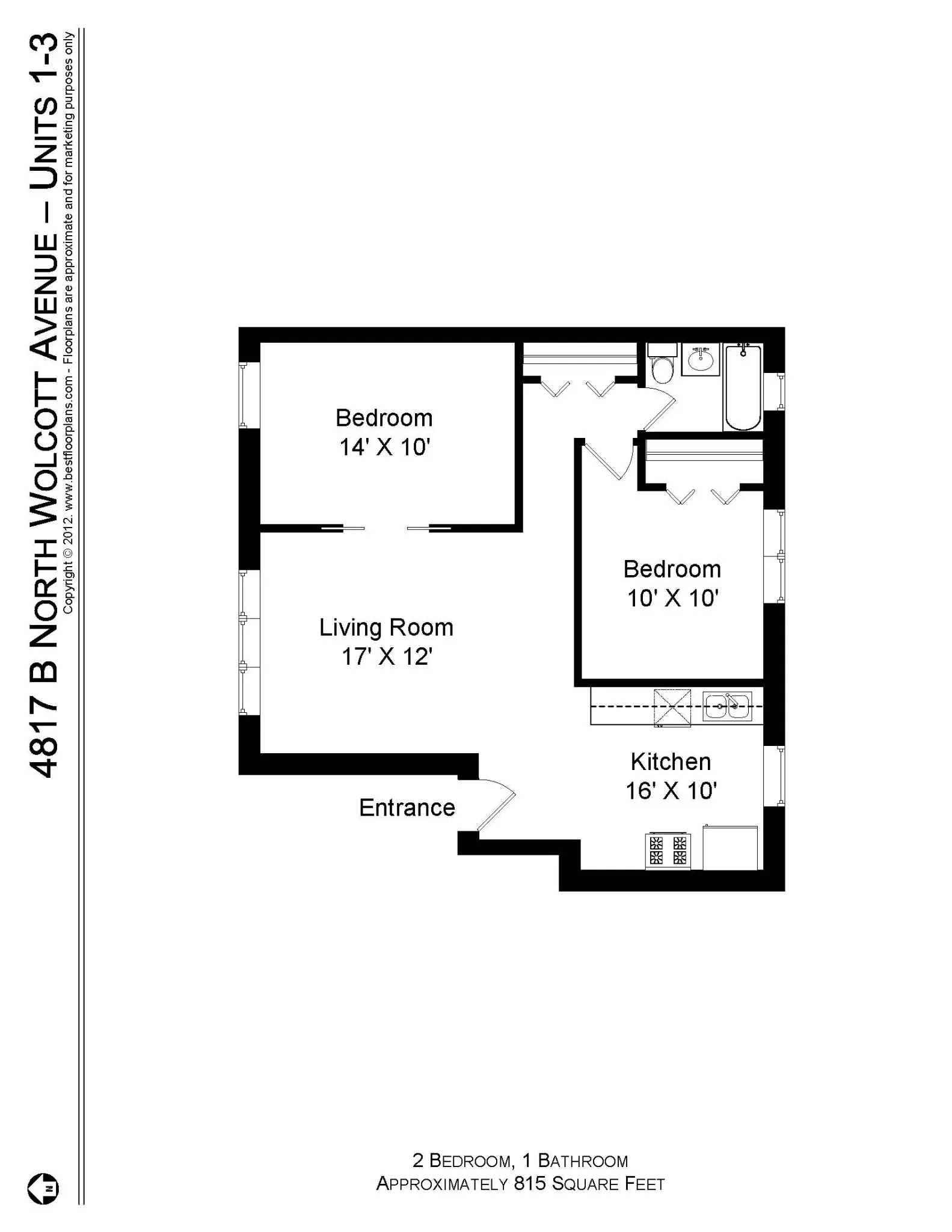 4817 N Wolcott Ave, ,  60640, USA 60640-unit#4817-2B-Chicago-IL