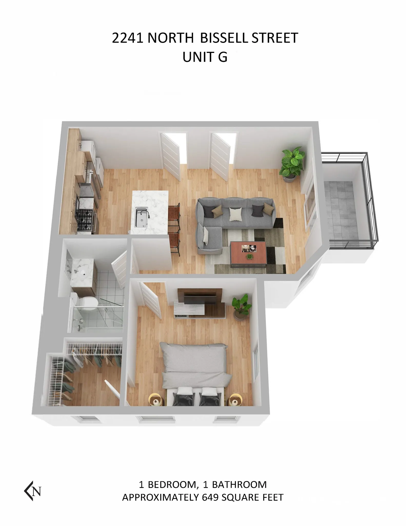 2237 N Bissell St, , 60614, USA 60614-unit#2241-G FP-Chicago-IL